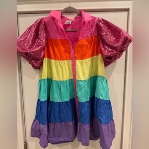 Queen of Sparkles Rainbow Multi Color Dress